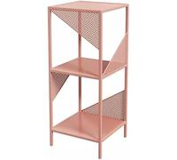 Piccolo Scaffale Angolare, Piccolo Scaffale Angolare in Ferro, Adatto per Piccoli Spazi di Archiviazione, può Essere Posizionato negli Ornamenti del Libro, Pink, 30x30x135cm
