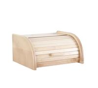 Piccolo Scatola del pane per il pane in legno chiusura a serranda Colore natural