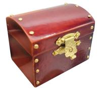 Piccolo scrigno del tesoro in legno, mobili realistici per case delle bambole in miniatura scala 1:12, accessori per mini scatole decorative