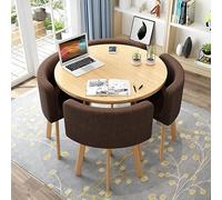 Piccolo set di 4 pezzi tavolo da pranzo rotondo per cucina salotto ufficio 80 cm / 31.5in moderno compatto mobili per la casa