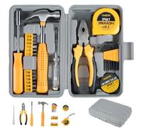 Piccolo set di attrezzi per la casa, 24 pezzi, kit di attrezzi da donna fai da te, cassetta degli attrezzi per la riparazione della casa, include martello, chiave a brugola, nastro elettrico,