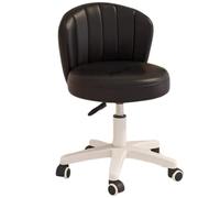 Piccolo sgabello girevole regolabile in altezza, rotondo in pelle con ruote, perfetto per officina, barbiere, salone, schienale a forma di A per il massimo comfort