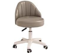 Piccolo sgabello girevole regolabile in altezza, rotondo in pelle con ruote, perfetto per officina, barbiere, salone, schienale a forma di A per il massimo comfort