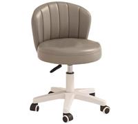 Piccolo sgabello girevole regolabile in altezza, rotondo in pelle con ruote, perfetto per officina, barbiere, salone, schienale a forma di A per il massimo comfort