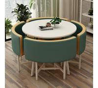 Piccolo spazio 4 posti rotondo legno tavolo da pranzo & sedia set per sala da pranzo cucina ufficio patio piccola sala conferenze negoziazione uso