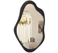 Piccolo specchio da parete irregolare asimmetrico da parete per specchi decorativo da parete moderno unico biologico per decorazione da parete soggiorno bagno camera da letto ingresso nero