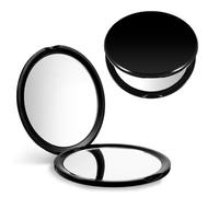 Piccolo specchio per borsa specchio tascabile specchio compatto per borse specchio ingrandimento 10x rotondo nero doppio lato portatile mini specchio tascabile e specchio da viaggio piccolo specchio