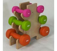 Piccolo supporto per manubri con 3 ripiani, leggero, portatile, triangolare