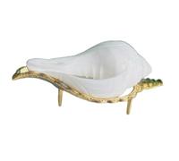 Piccolo supporto religioso Jal Shankh con supporto Shankha in ottone puro per Pooja e decorazioni per la casa - Sankha naturale per uso spirituale/rituale (piccole dimensioni, confezione da 1) gambo