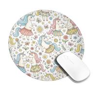 Piccolo tappetino per mouse con cavallo magico, giocoso fantasioso fiore farfalla N/a pastello rotondo in gomma antiscivolo portatile mini tappetino per mouse da scrivania idea per casa, ufficio