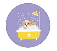 Piccolo tappetino per mouse da gaming, con base rotonda in gomma Corgi che si lava nella vasca da bagno, tappetino da scrivania con bordi cuciti, tappetino per mouse per computer portatile, tastiera