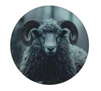 Piccolo tappetino per mouse da gaming, Moody Ram con base rotonda in gomma, tappetino da scrivania con bordi cuciti, tappetino per mouse per laptop, tastiera PC, tappetino per mouse per lavoro, gioco