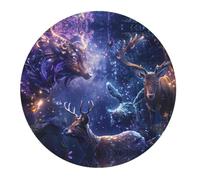 Piccolo tappetino per mouse da gaming, motivo: foresta incantata, con base rotonda in gomma, tappetino da scrivania con bordi cuciti, tappetino per mouse per laptop, tastiera PC, tappetino per mouse