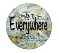 Piccolo tappetino per mouse da gioco, con scritta "I Haven't Been Everywhere", base rotonda in gomma, tappetino da scrivania con bordi cuciti, tappetino per mouse per computer portatile, tastiera PC