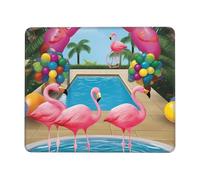 Piccolo tappetino per mouse per computer, per uomo, donna, fenicottero e piscina, 1 tappetino per mouse con stampa per mouse wireless con base antiscivolo, tappetino per mouse per laptop, tappetino