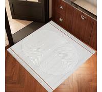 Piccolo tappeto 110 x 110 cm per camera da letto, quadrato, antiscivolo, lavabile, per sala giochi, decorazione per la casa, moderno, geometrico, minimalismo, grigio,