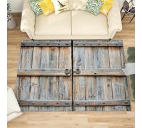 Piccolo Tappeto Soffice per Camera da Letto Porta Del Fienile In Legno D'Epoca Tappeto Lavabile Antiscivolo per Soggiorno Marrone Chiaro Tappeti Morbidi per la Decorazione Domestica 80x150 cm