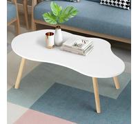 Piccolo tavolino da caffè, moderno tavolo in legno a forma di nuvola per soggiorno centro piccolo spazio, display minimalista tavoli bianchi comodino camera da letto balcone fattoria metà secolo
