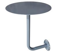 Piccolo tavolino da parete a forma di L, con piano in ferro battuto, rotondo, per pub e colazione, per ristorante, bistrot, tavolino da caffè/tè, tavolo per il tempo libero, nero, dimensioni compatte