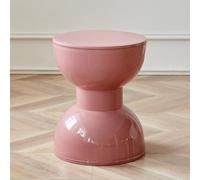 Piccolo tavolino minimalista per camera da letto o soggiorno, tavolino da tè rotondo ad angolo in rosa, nessun montaggio richiesto, elegante comodino o sgabello a forma di clessidra