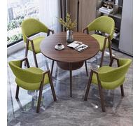 Piccolo tavolo da conferenza rotondo con sedie, semplice tavolo da ufficio per riunioni per piccole stanze, cucina, sala da pranzo e uso aziendale, design a doppio strato per una maggiore stabilità
