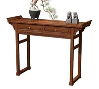 Piccolo Tavolo da Meditazione con Contenitore Tavolo Altare in Bambù per la Meditazione Spirituale Altare Buddista per Case, Templi, Sale Ancestrali, Stile Zen Orientale(Brown,108x48x114cm)