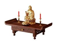 Piccolo Tavolo da Meditazione Supporto per Santuario in Legno Massello Supporto Parete per Statua Buddha per Casa Ufficio Tempio Sala Ancestrale(Wall-mounted 40x25x16cm)