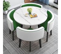 Piccolo tavolo da pranzo 5 pezzi con 4 sedie, quadrato/rotondo, moderno, ideale per cucina, sala da pranzo, reception e piccoli spazi