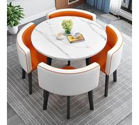 Piccolo tavolo da pranzo 5 pezzi con 4 sedie, quadrato/rotondo, moderno, ideale per cucina, sala da pranzo, piccoli spazi e reception