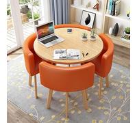 Piccolo tavolo da pranzo e sedie, set di 4, rotondo, 31.5in / 80 cm, salvaspazio, tavolo da cucina per casa, soggiorno, balcone, bar, ufficio, sala pausa (K)