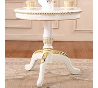 Piccolo tavolo da pranzo in legno retrò, rotondo, stile palazzo, bianco, per decorare la casa e mobili da pranzo, perfetto per spazi accoglienti e interni eleganti
