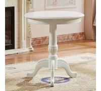 Piccolo tavolo da pranzo in legno, rotondo, stile palazzo, bianco, per decorare la casa e mobili da pranzo, perfetto per spazi accoglienti e interni eleganti.