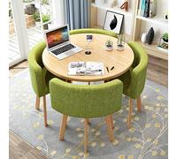 Piccolo tavolo da pranzo rotondo con 4 sedie e DX 31.5in / 80 cm, moderno per il tempo libero, cucina, soggiorno, ufficio, conferenze, mobili da salotto