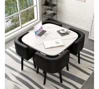 Piccolo tavolo da pranzo rotondo per caffè e colazione, 80 x 75 cm, tavolo da bar con sedie, design compatto e accogliente per casa e bar