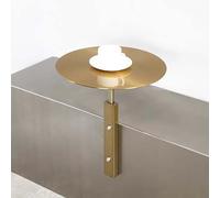 Piccolo tavolo da pranzo, Tavolo da pub rotondo in acciaio inox, tavolo bar a parete, cocktail, bistrot, scrivania pranzo moderna, piccola con gamba in metallo(Gold a,30*45cm/11.8*17.7in)