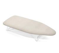 Piccolo tavolo da stiro con rivestimento resistente al calore, mini asse da stiro compatto con telaio in rete metallica, con gancio per appendere, Beige