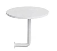 Piccolo Tavolo Rotondo a Muro in Legno Massello 0 Scrivania Galleggiante per Caffè Bar Ristorante Fissaggio a Vite Anti Oscillazione 18kg (Legno Nero, 35cm)(White Plank+white,40x45cm)