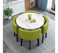 Piccolo tavolo rotondo da conferenza per ufficio e reception, 80 cm, set con 4 sedie, ideale per riunioni, trattative e uso in cucina, design moderno