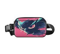 Piccolo uccellino rosa e nero alla moda borsa a tracolla marsupio per donne uomini adolescenti mini marsupio da viaggio con tracolla regolabile per shopping sport lavoro, piccoli uccelli rosa e nero