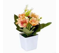 Piccolo vaso artificiale per margherite, 17 cm, per casa, ufficio | Petali realistici, colori vivaci, consistenza delicata, aspetto naturale, non appassiscono mai