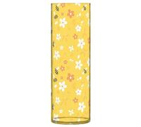 Piccolo vaso da fiori con api su plastica gialla da 30 cm, moderno e trasparente, decorazione per la casa, per sala da pranzo, ingresso, biblioteca