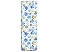 Piccolo vaso di fiori in plastica con disegno di pesciolino blu da 30 cm, trasparente, moderno, trasparente, decorazione per la casa, per soggiorno, camera da letto, feste