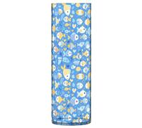 Piccolo vaso di fiori in plastica con motivo a forma di pesciolino in stile cartone animato, blu, 30 cm, trasparente, estetico, decorativo, per matrimoni, centrotavola, per interni, camera da letto