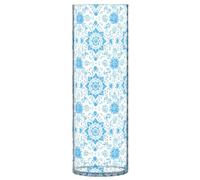 Piccolo vaso di fiori in plastica, stile bohémien, caleidoscopio, motivo astratto, 30 cm, trasparente, estetico, decorativo, per soggiorno, ufficio, cucina, matrimonio