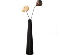 Piccolo vaso in ceramica a forma di bocciolo, alto, conico, a stelo singolo, vaso nero, decorativo per la casa, centrotavola floreale, per matrimoni e ufficio (nero)