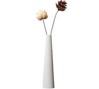 Piccolo vaso in ceramica a forma di bocciolo, alto, conico, a stelo singolo, vaso nero, decorativo per la casa, centrotavola floreale, per matrimoni e ufficio (bianco)