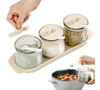 Piccolo Vaso Per Spezie Con Coperchio,Barattoli Di Vetro Set Completo Per Organizzare La Cucina - Contenitori Ermetici Trasparente Per Conservare Zucchero E Sale In Cucina E Sala Da Pranzo