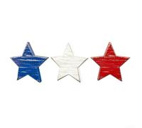 Piccolo vassoio in legno da 13 cm per caminetto | Classico a forma di stella, patriottico per i colori rosso, bianco blu, perfetto per il 4 luglio, display Memorial Day