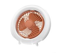 Piccolo ventilatore ricaricabile USB con luce notturna integrata, 3 livelli di vento, supporta diverse opzioni di montaggio tra cui scrivania a parete e soffitto (arancione)