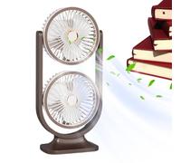 Piccolo ventilatore, ventilatore da scrivania | Frigorifero ad aria tranquilla USB ricaricabile | Ventilatore da scrivania portatile ad alta velocità con doppia testa per la camera da letto scolastica